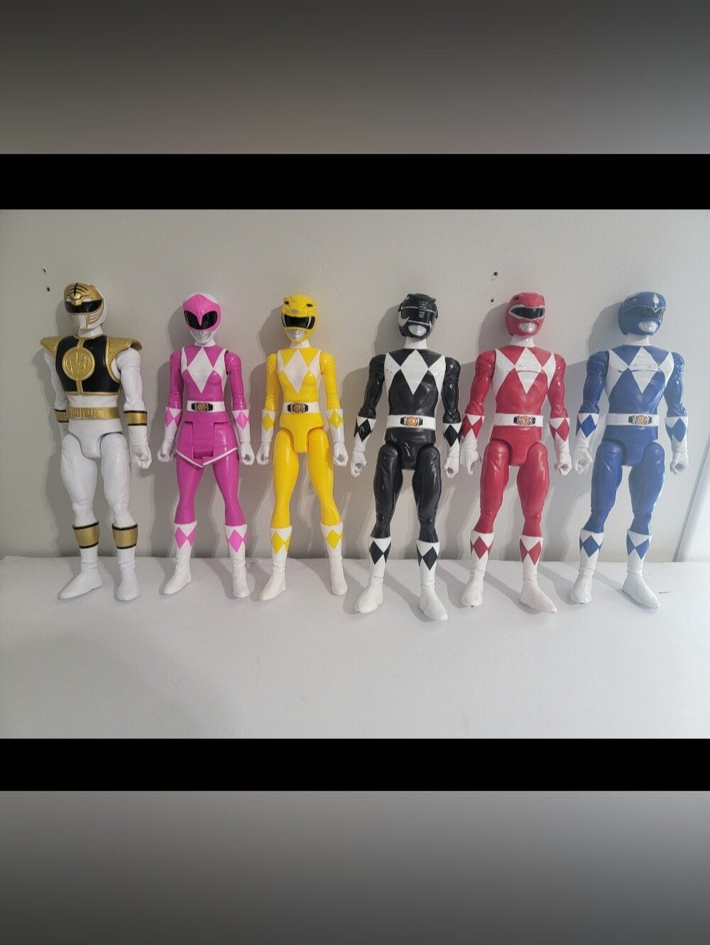 complete set of six Hasbro Mighty Morphin Power Rangers 12-inch action figures